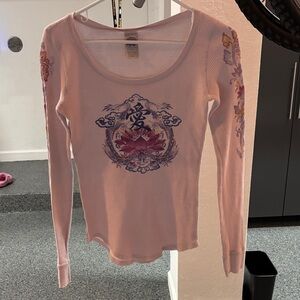 Lucky Brand Pink Floral Long Sleeve Tee
